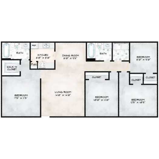 Gessner Park Apartments Houston Floor Plan 7