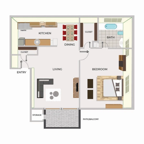 Green Arbor Apartments Floorplan 1