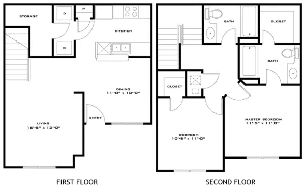 Highland Meadow Village Houston Apartment Floor Plan 2