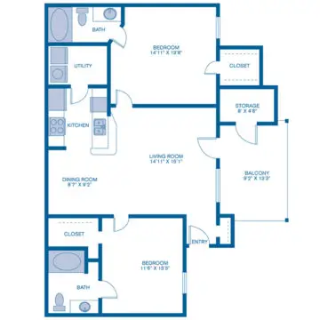 IMT Woodland Meadows Houston Apartment Floor Plan 2