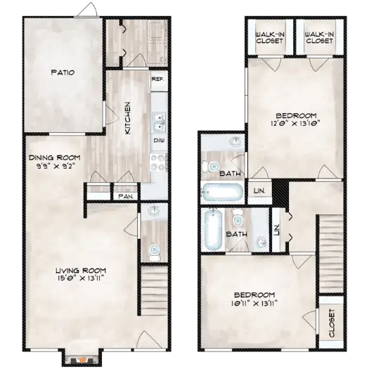 Lafayette Green Apartment Homes Houston Apartment Floor Plan 10