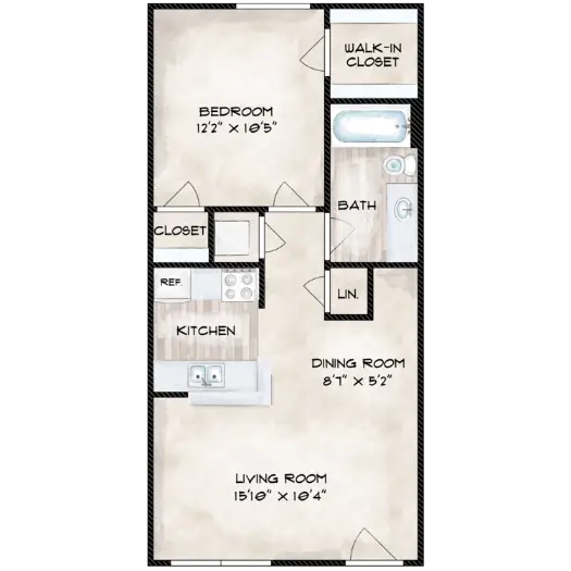 Lafayette Green Apartment Homes Houston Apartment Floor Plan 2