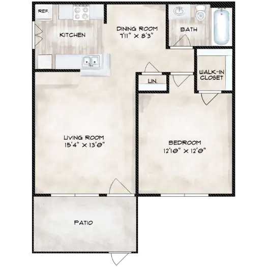 Lafayette Green Apartment Homes Houston Apartment Floor Plan 3