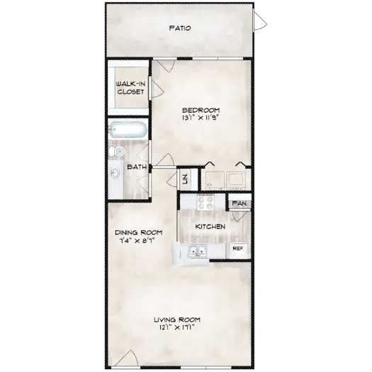 Lafayette Green Apartment Homes Houston Apartment Floor Plan 5