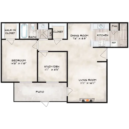 Lafayette Green Apartment Homes Houston Apartment Floor Plan 6