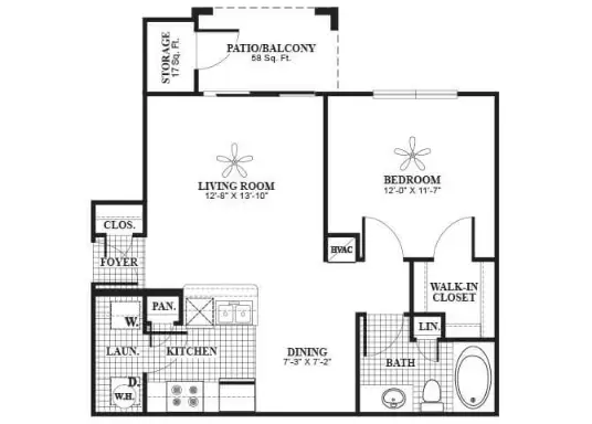 Lakeland Estates Apartments Houston Floor Plan 1