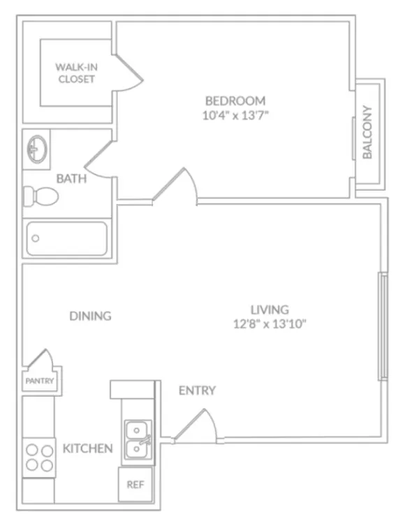 Lakeshore Apartments Floorplan 1