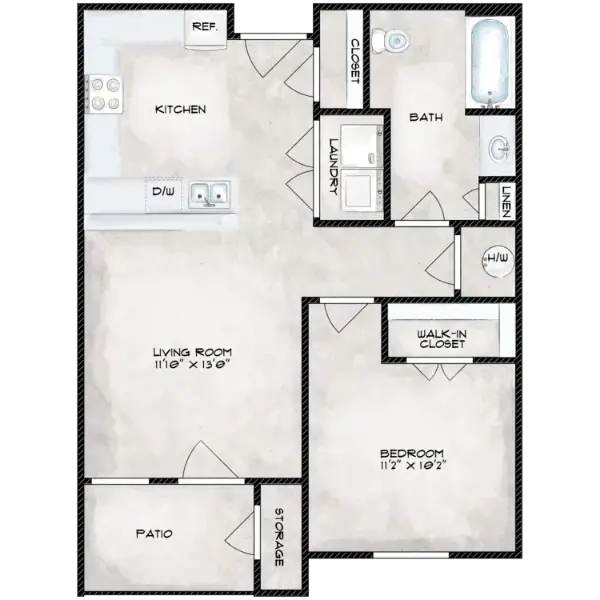 Lancaster Senior Village Houston Apartment Floor Plan 1