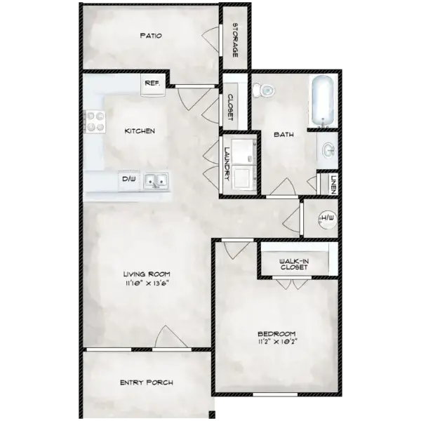 Lancaster Senior Village Houston Apartment Floor Plan 2