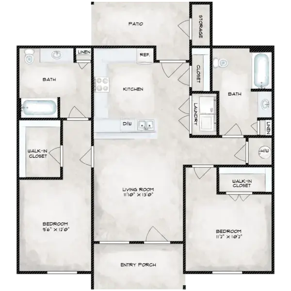 Lancaster Senior Village Houston Apartment Floor Plan 4