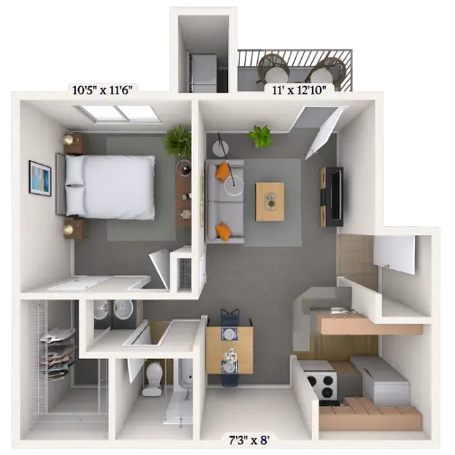 MAA Valleywood Houston Apartment Floor Plan 1