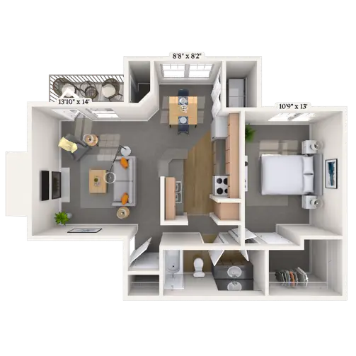 MAA Valleywood Houston Apartment Floor Plan 3