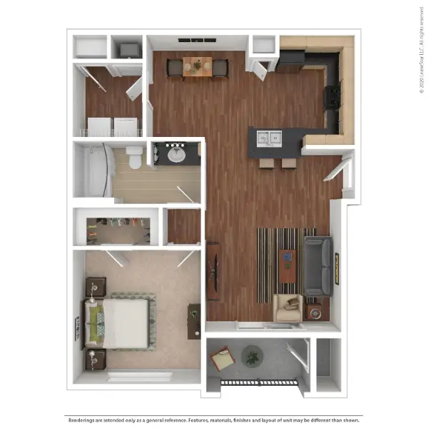 Marquis at The Woodlands Houston Apartment Floor Plan 1