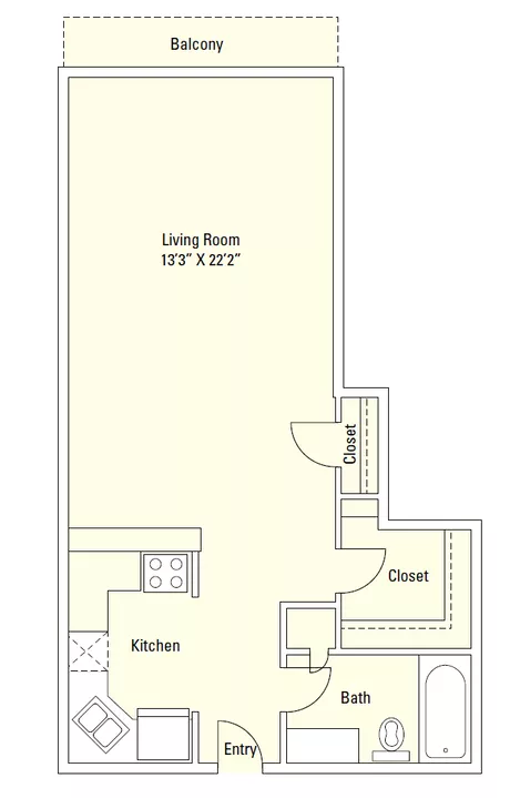 Memorial Towers Apartments Floorplan 1