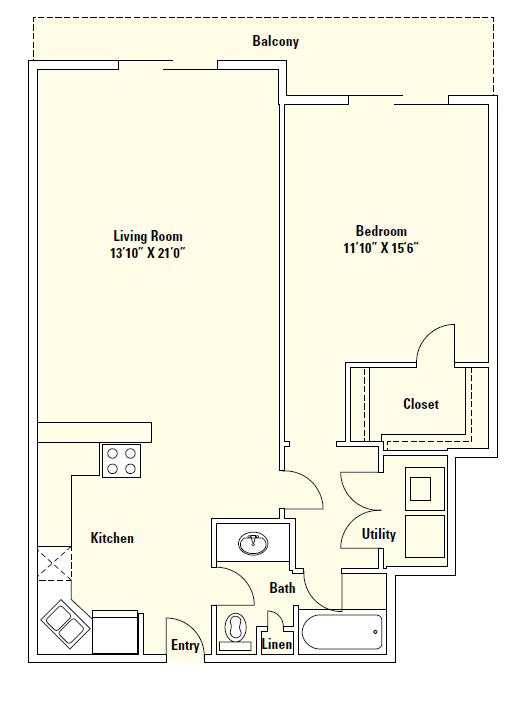 Memorial Towers Apartments Floorplan 4