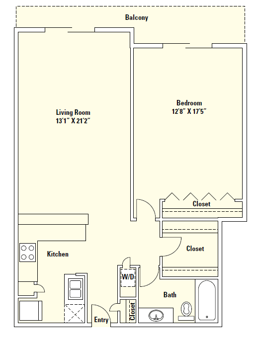 Memorial Towers Apartments Floorplan 5