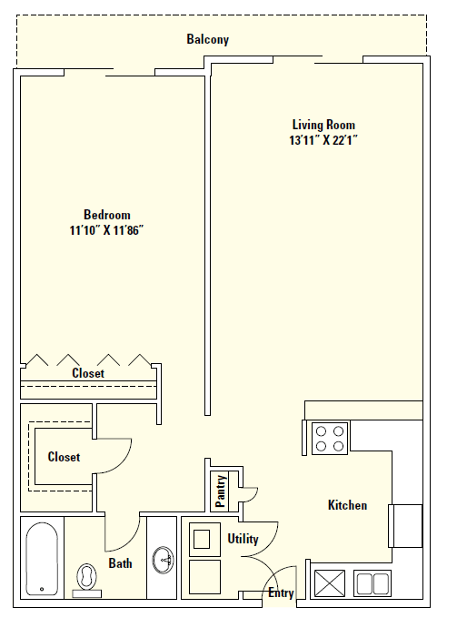 Memorial Towers Apartments Floorplan 6