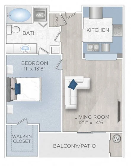 Midtown Arbor Place Houston Apartment Floor Plan 1