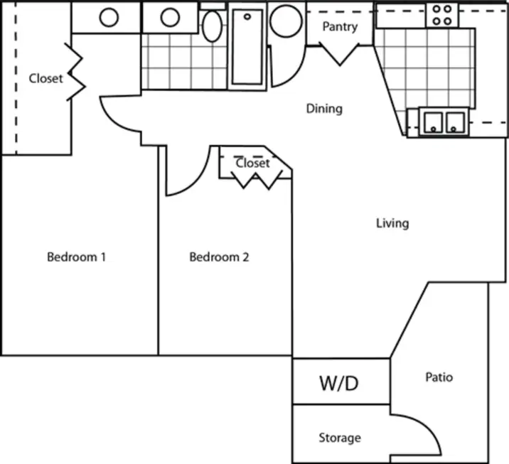 Mission Woods Apartments Spring Houston Apartment Floor plan 2