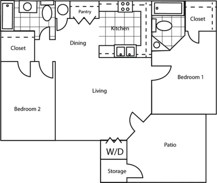 Mission Woods Apartments Spring Houston Apartment Floor plan 3