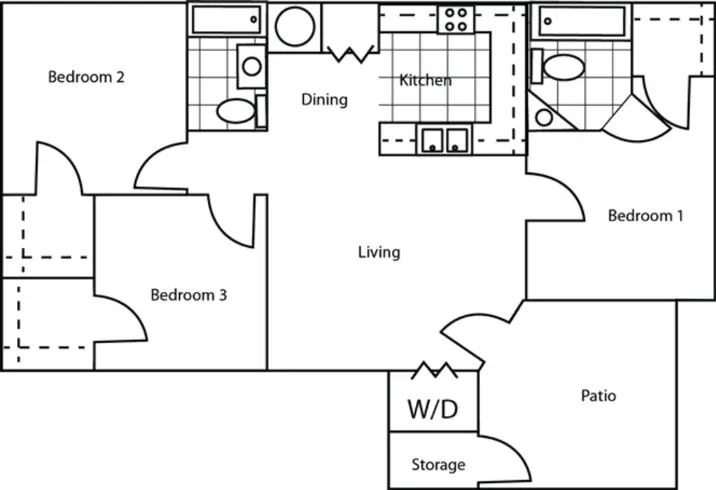 Mission Woods Apartments Spring Houston Apartment Floor plan 4