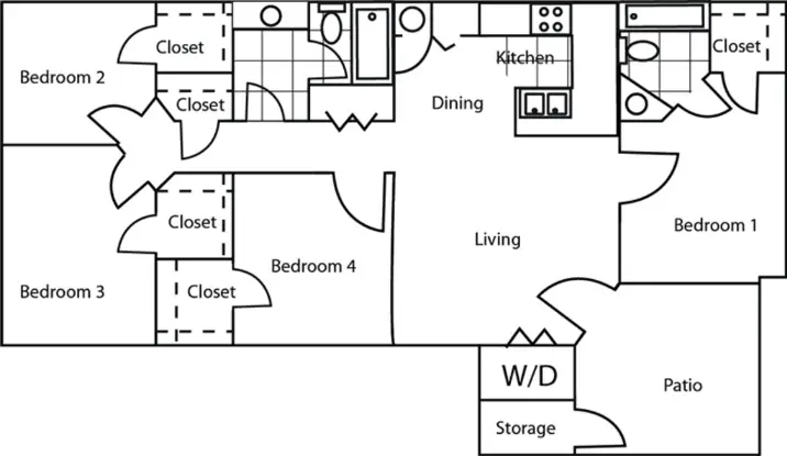 Mission Woods Apartments Spring Houston Apartment Floor plan 5