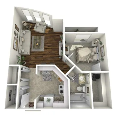 Montebello Gardens Houston Apartment Floor Plan 3
