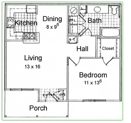 Oak Haven Apartment Homes Floor Plan 1