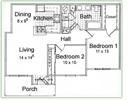 Oak Haven Apartment Homes Floor Plan 2