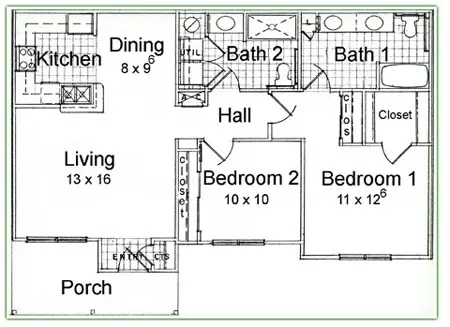 Oak Haven Apartment Homes Floor Plan 3