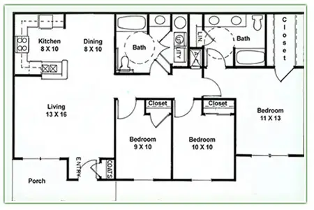 Oak Haven Apartment Homes Floor Plan 5