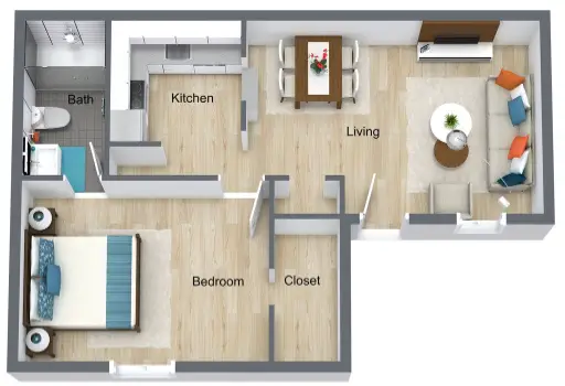 Oaks of Moritz Apartments Houston Floorplan 1