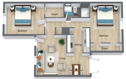 Oaks of Moritz Apartments Houston Floorplan 2