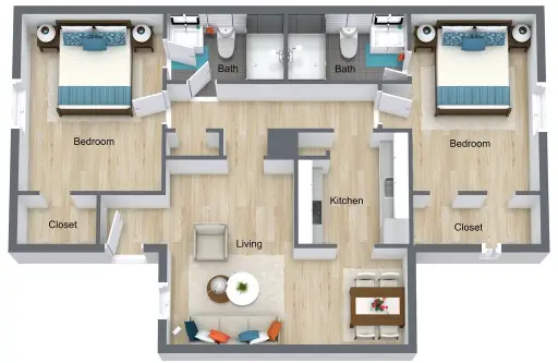 Oaks of Moritz Apartments Houston Floorplan 3