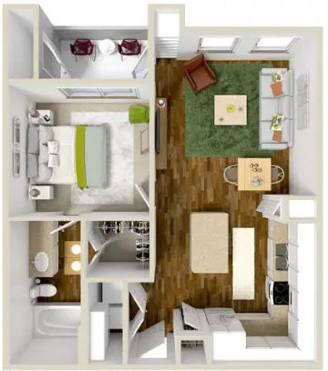 Olympus at Waterside Estates Houston Apartment Floor Plan 2