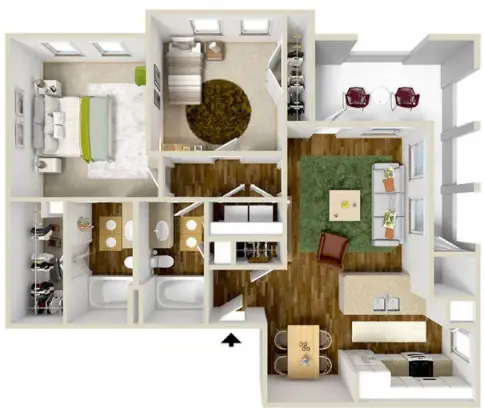 Olympus at Waterside Estates Houston Apartment Floor Plan 4