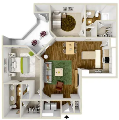 Olympus at Waterside Estates Houston Apartment Floor Plan 6