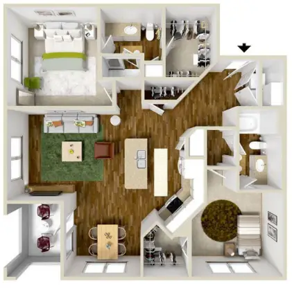 Olympus at Waterside Estates Houston Apartment Floor Plan 7