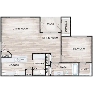 Palm Living at Vintage Park Houston Apartment Floor Plan 1