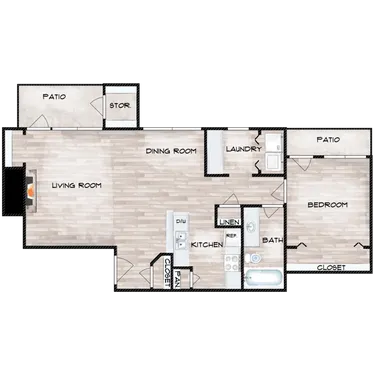 Palm Living at Vintage Park Houston Apartment Floor Plan 2