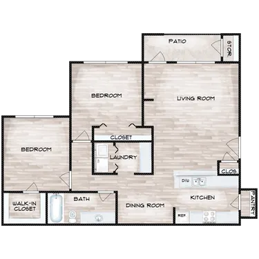 Palm Living at Vintage Park Houston Apartment Floor Plan 5