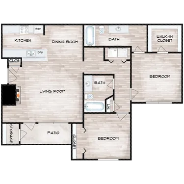 Palm Living at Vintage Park Houston Apartment Floor Plan 8