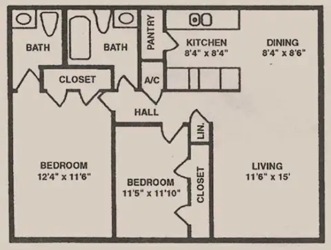 Park Place Apartments Pearland Houston Apartment Floor Plan 2