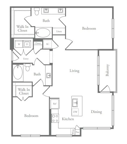 Pearl 21Eleven Houston Apartment Floorplan 3