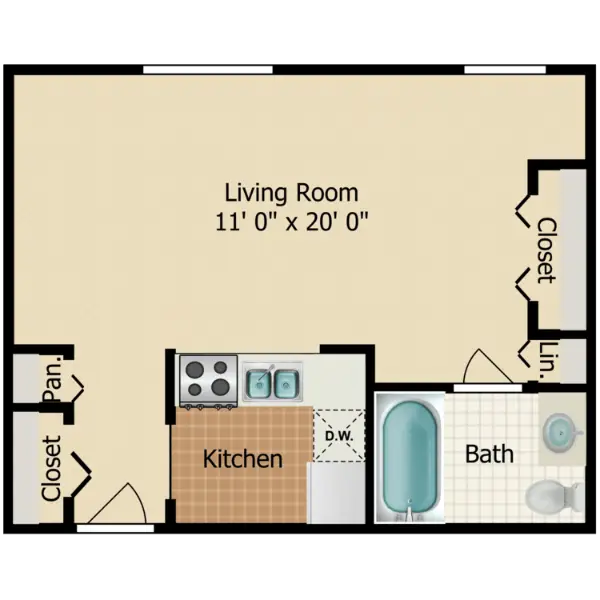 Pineview at Grogansmill Houston Apartment Floor Plan 1