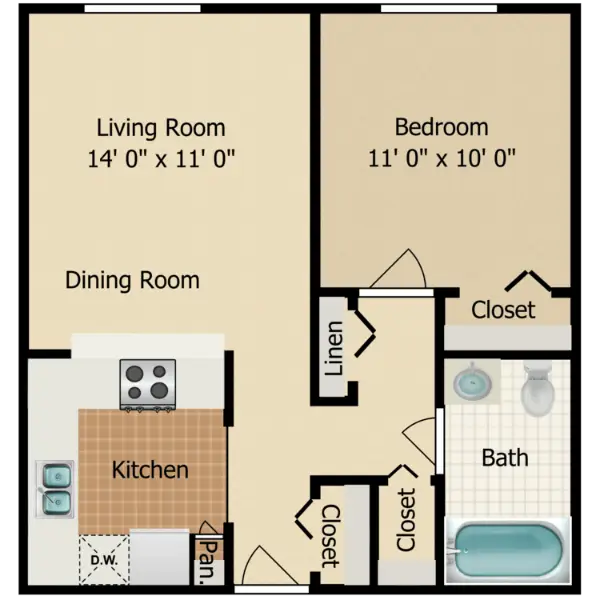 Pineview at Grogansmill Houston Apartment Floor Plan 3