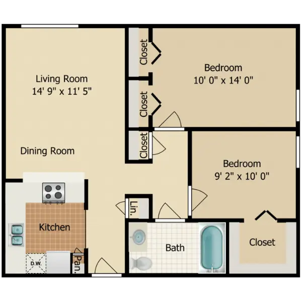 Pineview at Grogansmill Houston Apartment Floor Plan 4