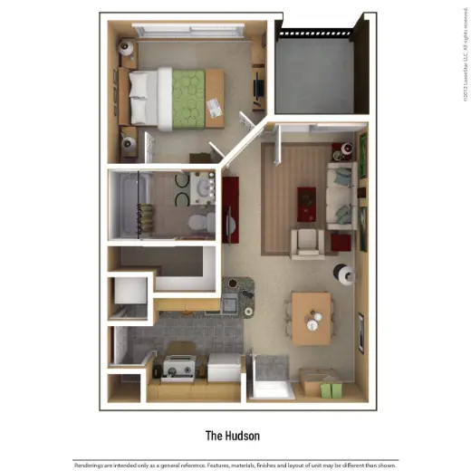 Portico Kirby Apartments Houston Floor Plan 1