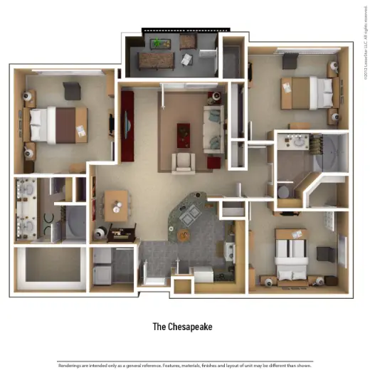 Portico Kirby Apartments Houston Floor Plan 13