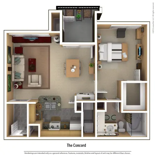 Portico Kirby Apartments Houston Floor Plan 6